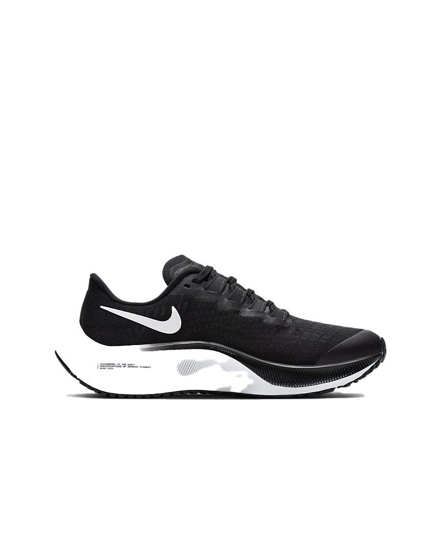 Nike Air Zoom Pegasus 37 "Black/White" Grade School Boys' Running Shoe - BLACK/WHITE